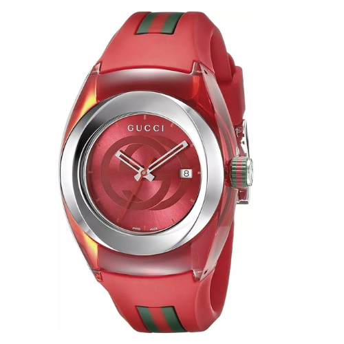 GUCCI SYNC YA137103 Men's Watch – Red Dial, Quartz Movement with Original Box