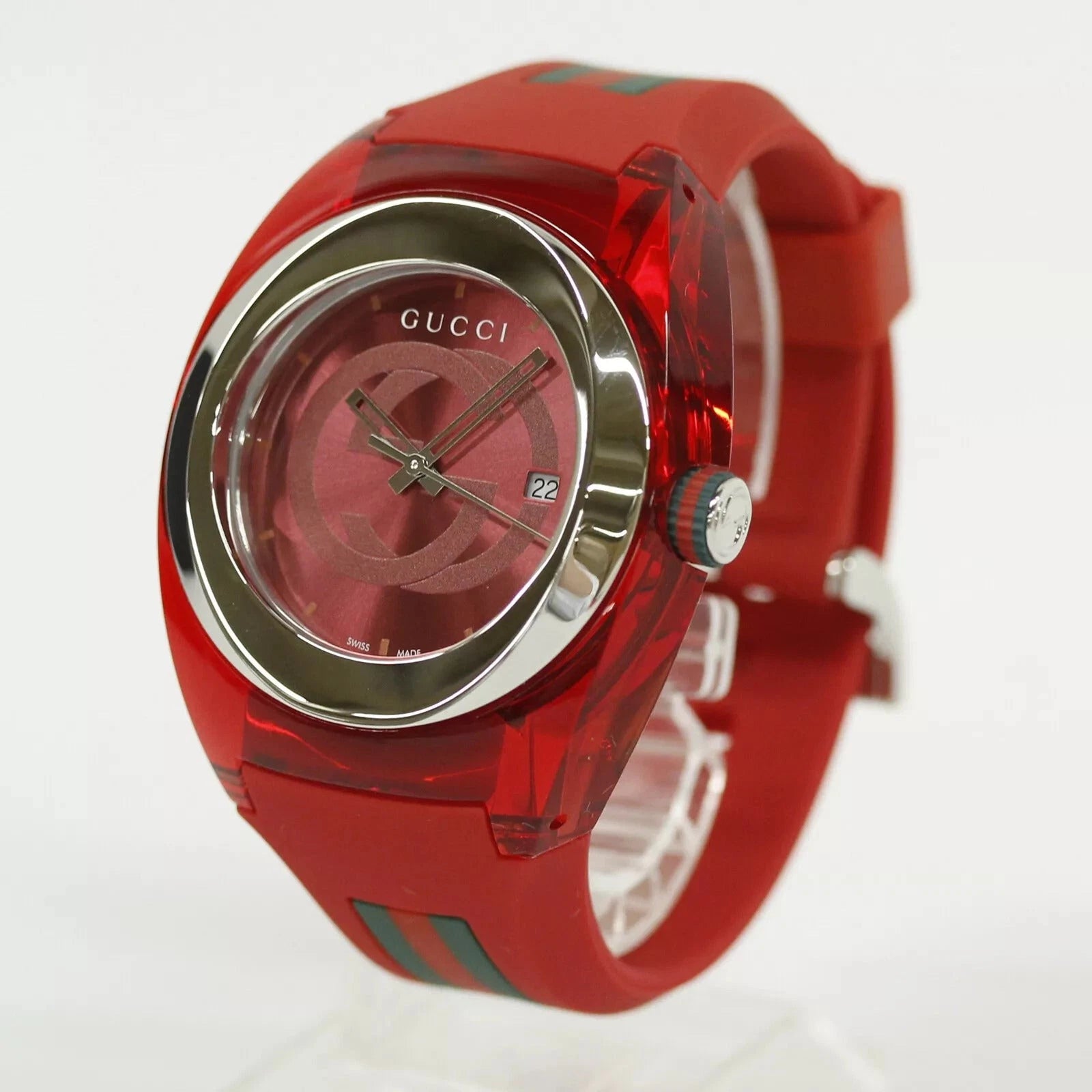 GUCCI SYNC YA137103 Men's Watch – Red Dial, Quartz Movement with Original Box