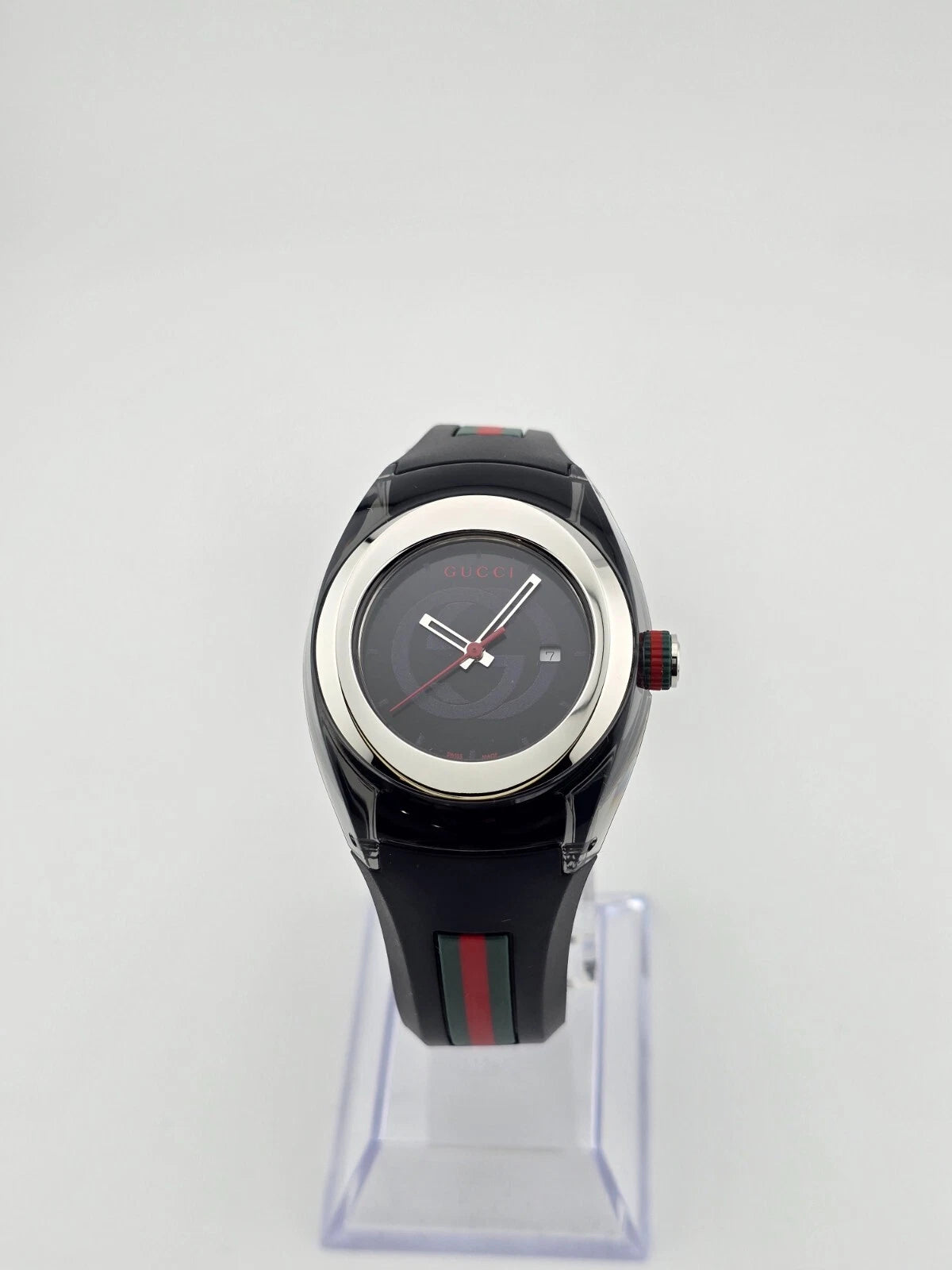 Gucci Sync L Women's Black Dial Rubber Band Quartz Watch - YA137301 ($670 MSRP)