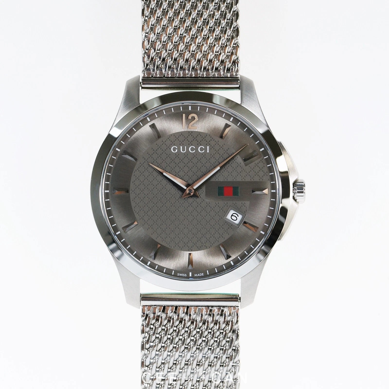 Gucci Men's G-Timeless Brown Dial Mesh Band Watch - YA126310A ($1150 MSRP)