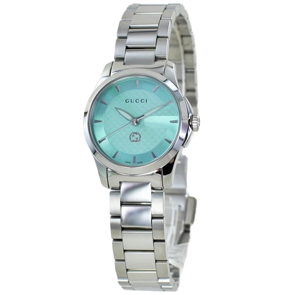 Gucci Women's G-Timeless Turquoise Blue Dial Watch - YA1265051 ($1250 MSRP)