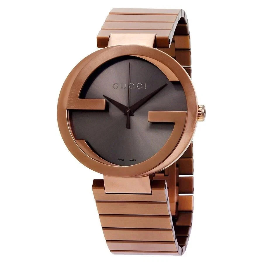 Gucci Men's G Interlocking XL Brown Dial PVD Watch - YA133211 ($1250 MSRP)